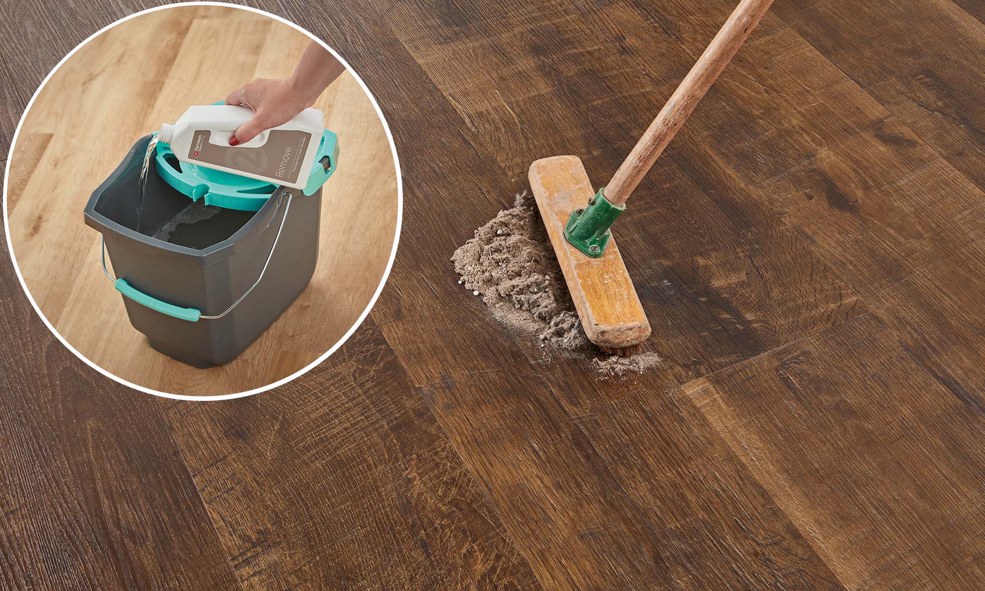 Palio Express cleaning products on wooden floor